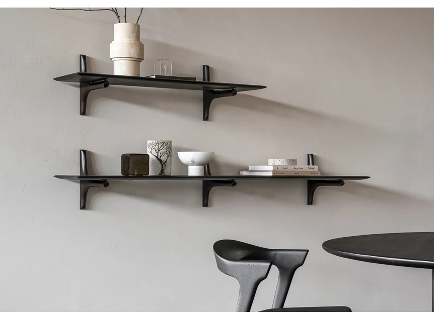 Zijde sfeerfoto Wandplank Mahogany Pi Dark Brown Wall Shelf 29792 Ethnicraft