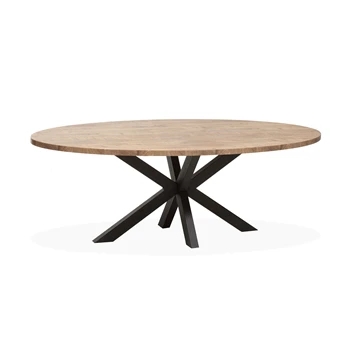 5168 lamulux ovaal 250x128 cm industrieel zwart metaal maxfurn eettafel lynn krasvrij mangohout
