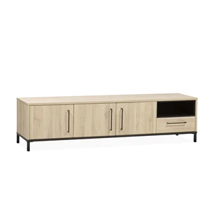 5164 groot televisiemeubel bridge fresh oak lamulux zwart metaal industrieel old piano maxfurn