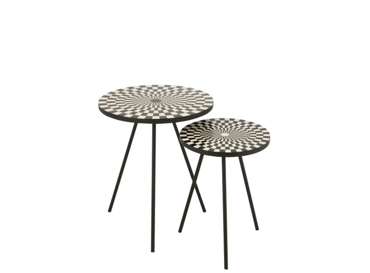 Retro bijzettafel- klein+groot