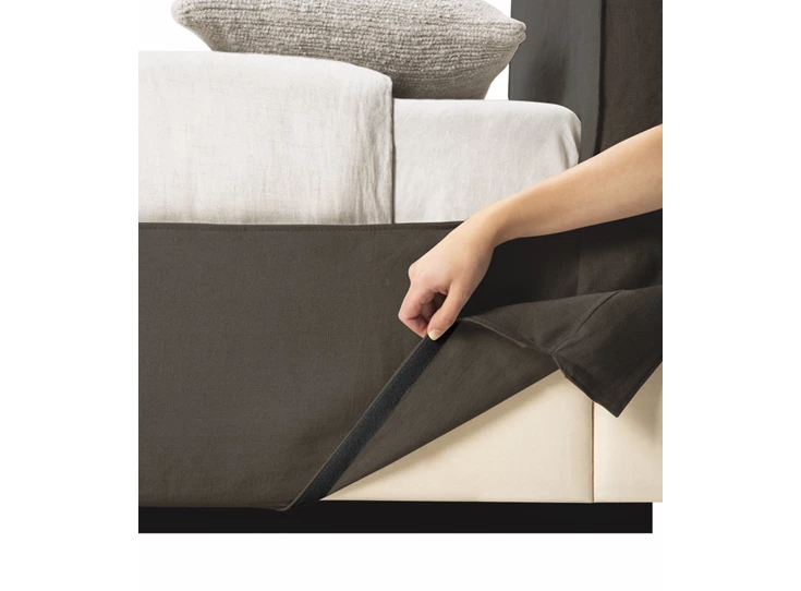 Afneembare hoes Bedkader 1 persoons Revive Bed Grey Linen 21599 Ethnicraft