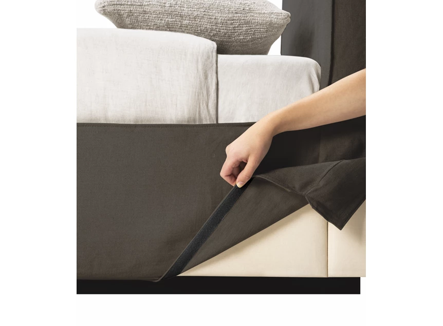 Afneembare hoes Bedkader 1 persoons Revive Bed Grey Linen 21599 Ethnicraft