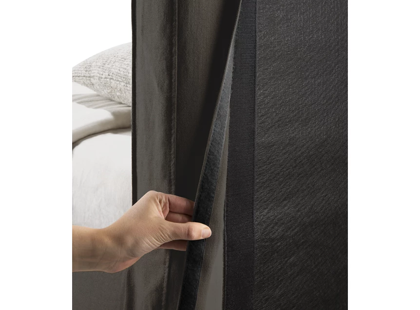 Achterkant hoes Bedkader 1 persoons Revive Bed Grey Linen 21599 Ethnicraft