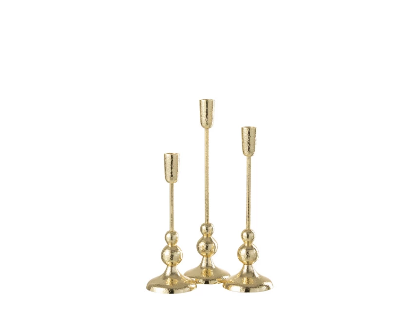 Grane kandelaar- aluminium- goud- groot- combo