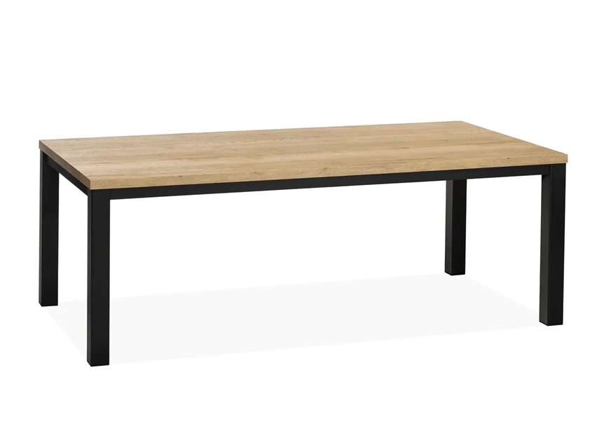 5506 empire onderstel eettafel industrieel zwart metalen lamulux blad hout 190x90cm maxfurn