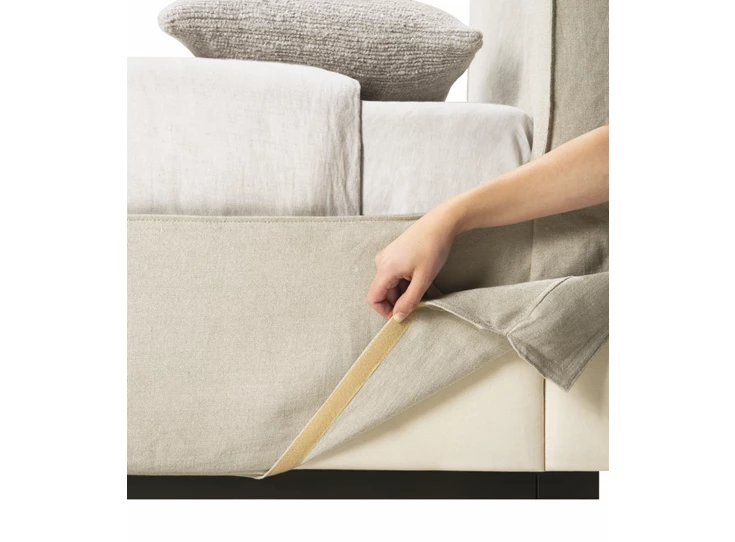 Afneembare hoes Bedkader 1 persoons Revive Bed Sand Linen 21598 Ethnicraft