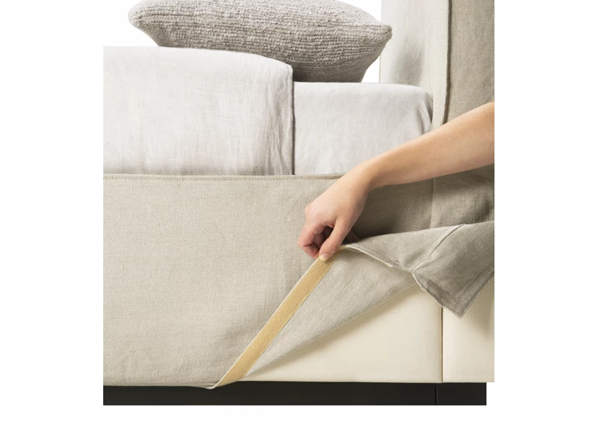 Afneembare hoes Bedkader 1 persoons Revive Bed Sand Linen 21598 Ethnicraft
