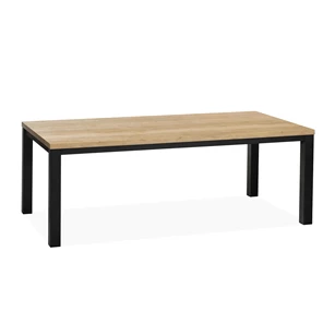 5506 empire onderstel eettafel industrieel zwart metalen lamulux blad hout 138x85cm maxfurn