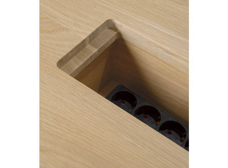 Kabelsysteem Vergadertafel Oak Geometric Meeting Table 53061 Ethnicraft