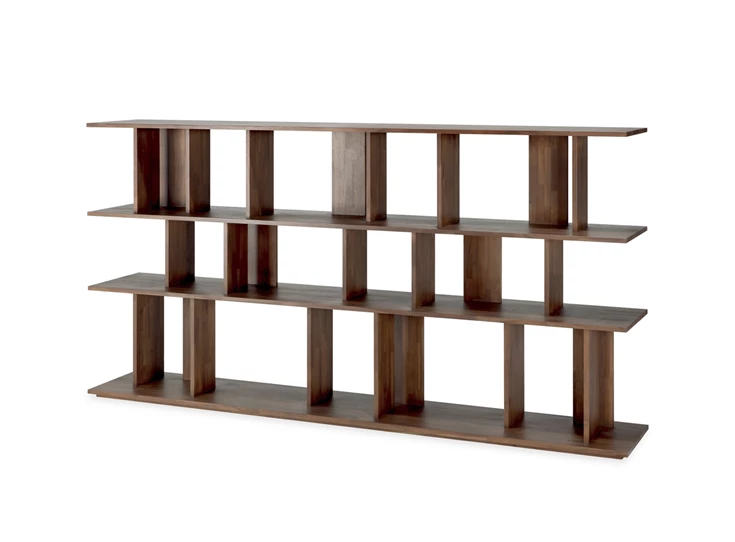 Zijkant Boekenrek Teak Irregular Brown Rack 10632 Ethnicraft