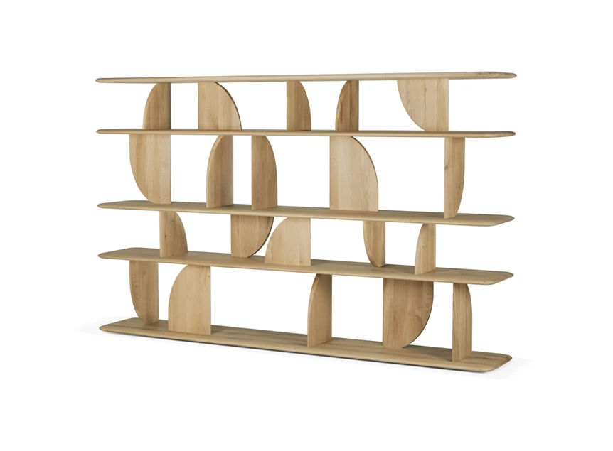 Zijkant Boekenrek Oak Geometric Rack 55015 Ethnicraft