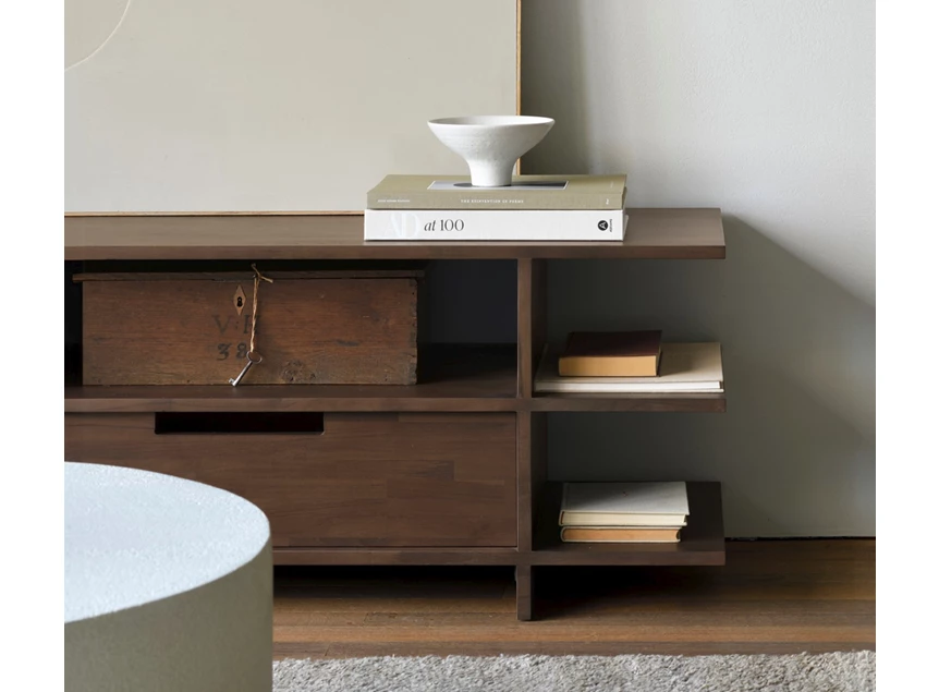 Open ruimtes Tv kast Teak Kabuki Brown TV Cupboard 10792 Ethnicraft