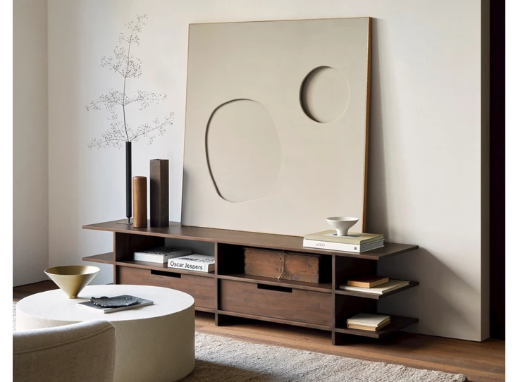 Sfeerfoto Tv kast Teak Kabuki Brown TV Cupboard 10792 Ethnicraft