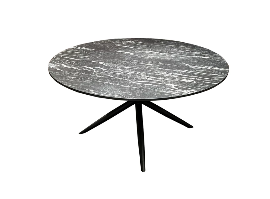 5696 iris spin poot zwart maxfurn eettafel dia 150cm rond lamulux marble nero