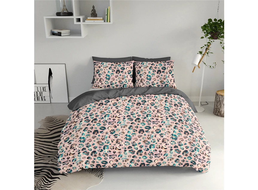 801344 Ambianzz bedding dekbedovertrek panter roze 240x200/220 kussens sfeer recht