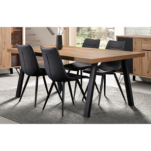 Phenix eettafel 200x100cm A poot metaal zwart scarlet oak bauwens budget