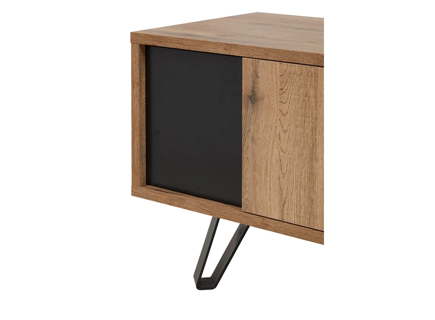 Phenix metaal scarlet oak televisiemeubel bauwens budget 2 deuren eetkamer open vakken zwart