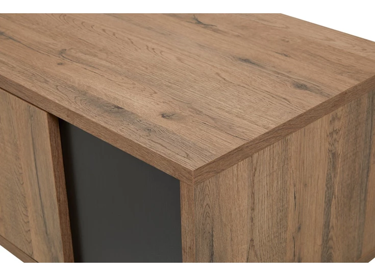 Phenix metaal 2 deuren eetkamer open vakken zwart televisiemeubel bauwens budget scarlet oak