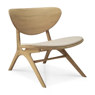 Bijzetzetel Oak Eye Lounge Chair Off White Fabric 50675 Ethnicraft