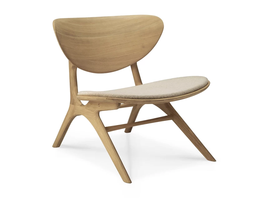 Bijzetzetel Oak Eye Lounge Chair Off White Fabric 50675 Ethnicraft