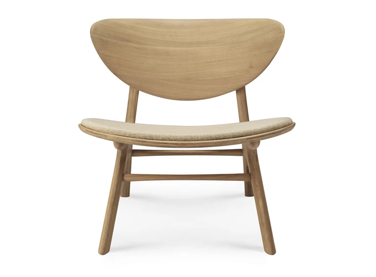 Front Bijzetzetel Oak Eye Lounge Chair Off White Fabric 50675 Ethnicraft