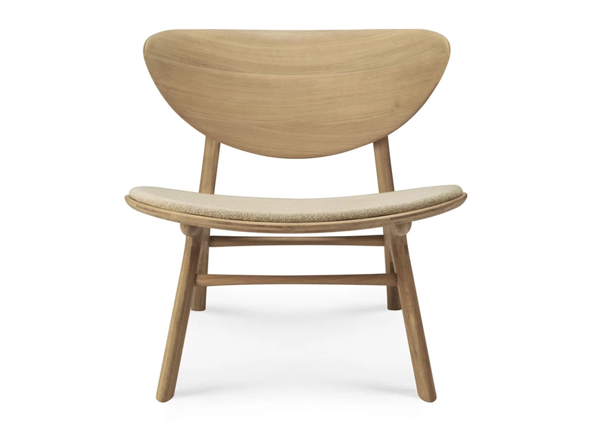 Front Bijzetzetel Oak Eye Lounge Chair Off White Fabric 50675 Ethnicraft