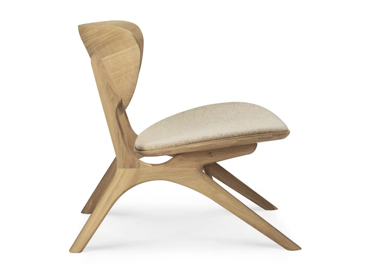 Zijkant Bijzetzetel Oak Eye Lounge Chair Off White Fabric 50675 Ethnicraft