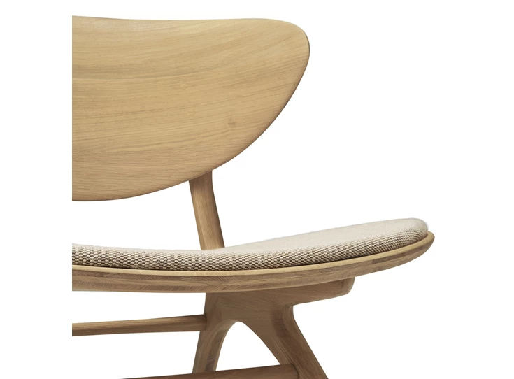 Zitting Bijzetzetel Oak Eye Lounge Chair Off White Fabric 50675 Ethnicraft