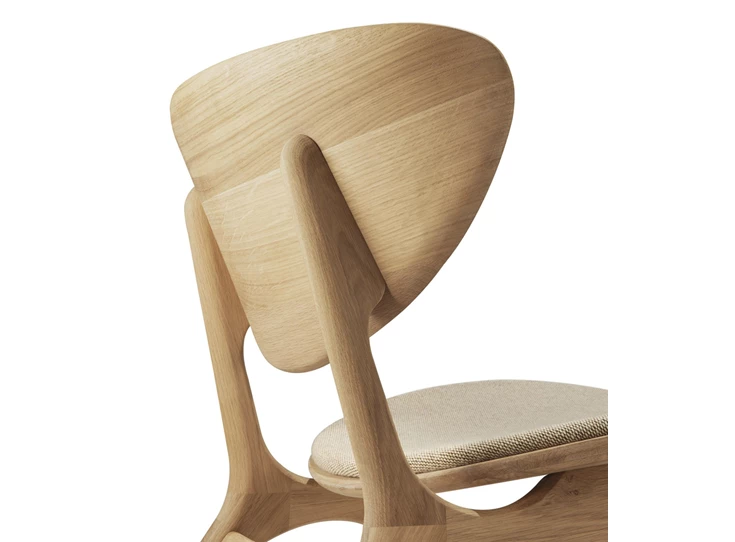 Rugleuning Bijzetzetel Oak Eye Lounge Chair Off White Fabric 50675 Ethnicraft