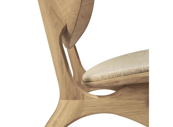 Zijde Bijzetzetel Oak Eye Lounge Chair Off White Fabric 50675 Ethnicraft