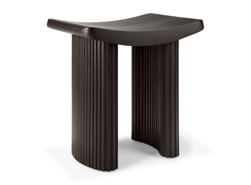 Krukje Mahogany Roller Max Dark Brown Stool 35030 Ethnicraft