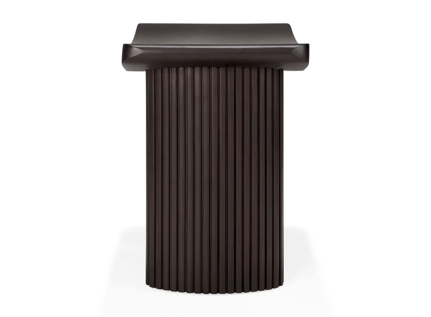 Zijkant Krukje Mahogany Roller Max Dark Brown Stool 35030 Ethnicraft