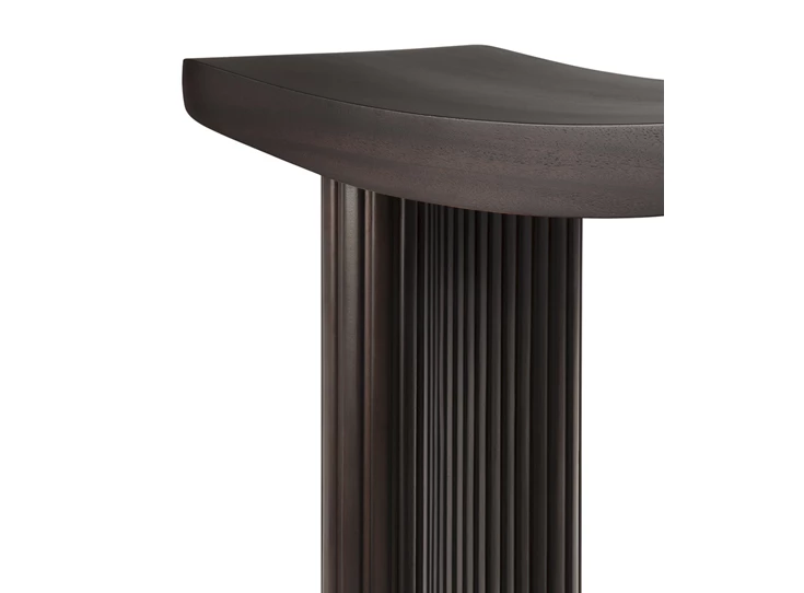 Detail Krukje Mahogany Roller Max Dark Brown Stool 35030 Ethnicraft