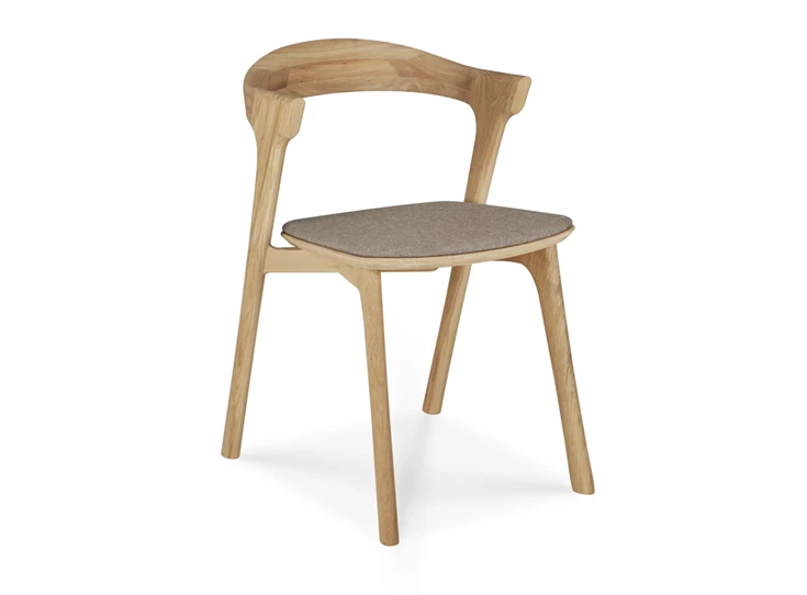 Armstoel Oak Bok Dining Chair Warm Grey Fabric 51486 Ethnicraft