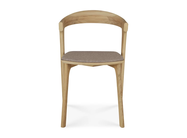 Front Armstoel Oak Bok Dining Chair Warm Grey Fabric 51486 Ethnicraft