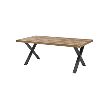 Phenix eettafel oak X poot metaal zwart scarlet budget bauwens 230x100cm