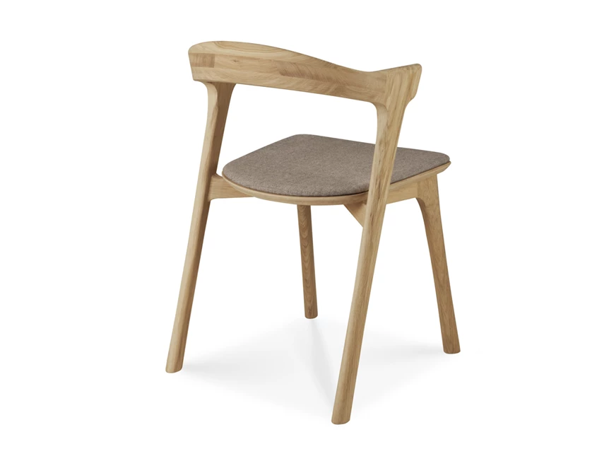 Achterkant Armstoel Oak Bok Dining Chair Warm Grey Fabric 51486 Ethnicraft