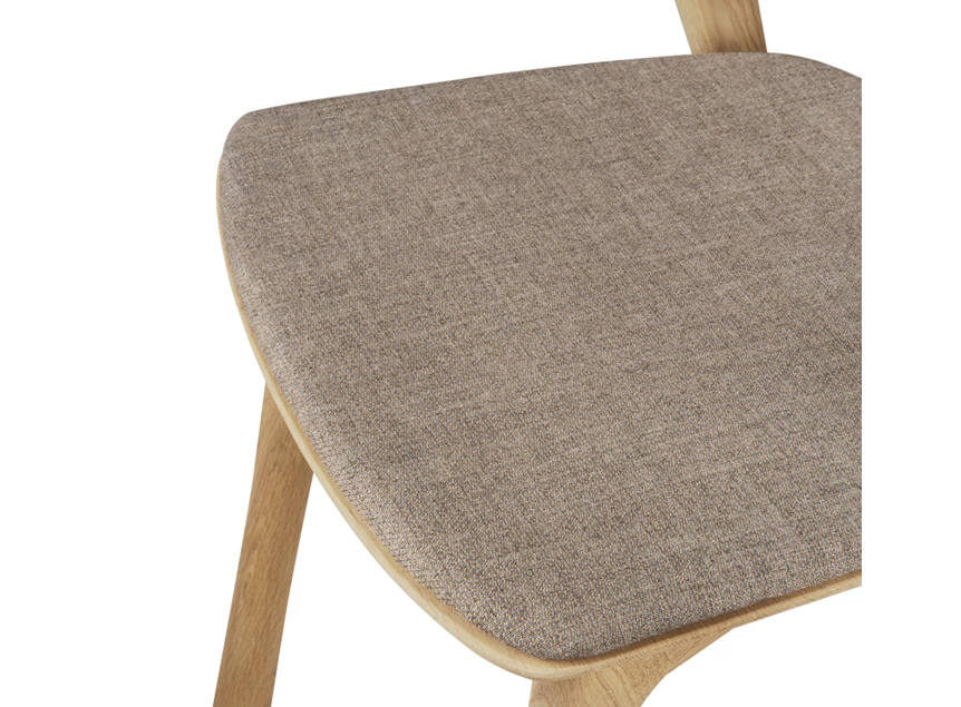 Bovenkant Armstoel Oak Bok Dining Chair Warm Grey Fabric 51486 Ethnicraft