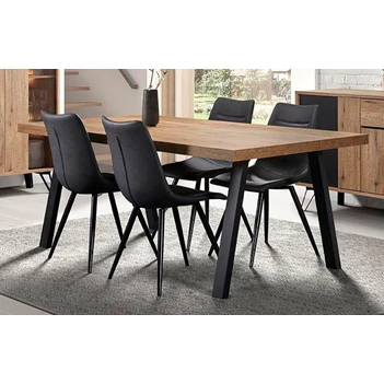 Phenix A poot metaal 230x100cm eettafel oak zwart scarlet budget bauwens