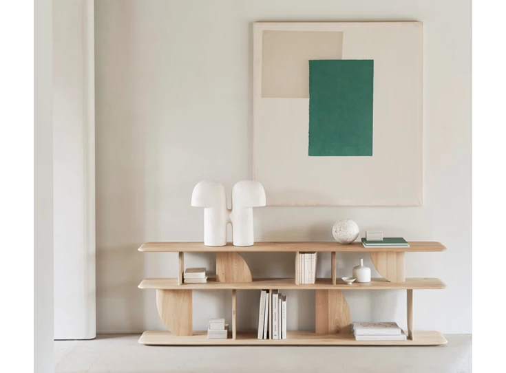 Sfeerfoto Laag rek Oak Geometric Console 55017 Ethnicraft