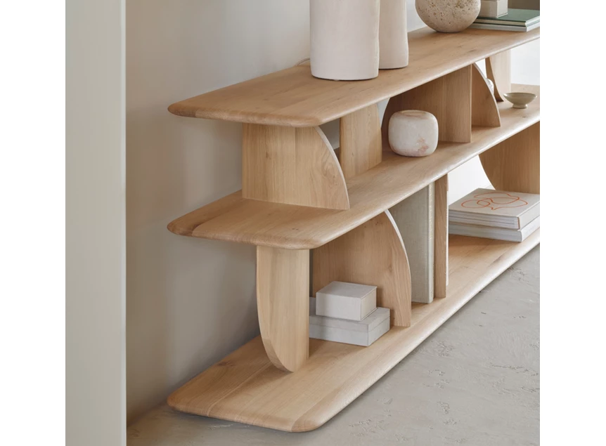 Detail Laag rek Oak Geometric Console 55017 Ethnicraft