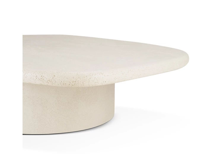 Zijde Salontafel Elements Coffee Table Pebble Shape Microcement Off White 26412 Ethnicraft