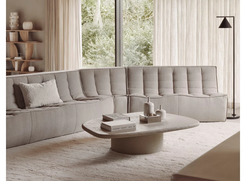 Front Salontafel Elements Coffee Table Pebble Shape Microcement Off White 26412 Ethnicraft