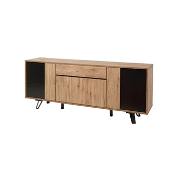 Phenix dressoir 4 deuren 1 lade scarlet oak black bauwens trendy industrieel