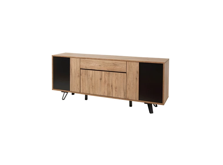 Phenix dressoir 4 deuren 1 lade scarlet oak black bauwens trendy industrieel