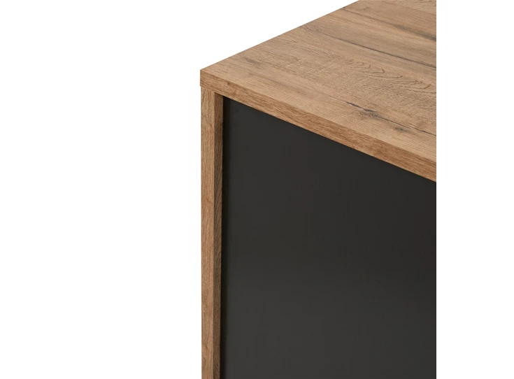 Phenix scarlet oak black bauwens trendy industrieel 4 deuren dressoir 1 lade