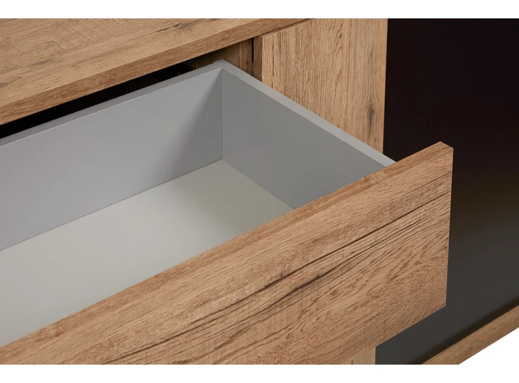 Phenix scarlet oak black bauwens trendy 4 deuren dressoir 1 lade industrieel