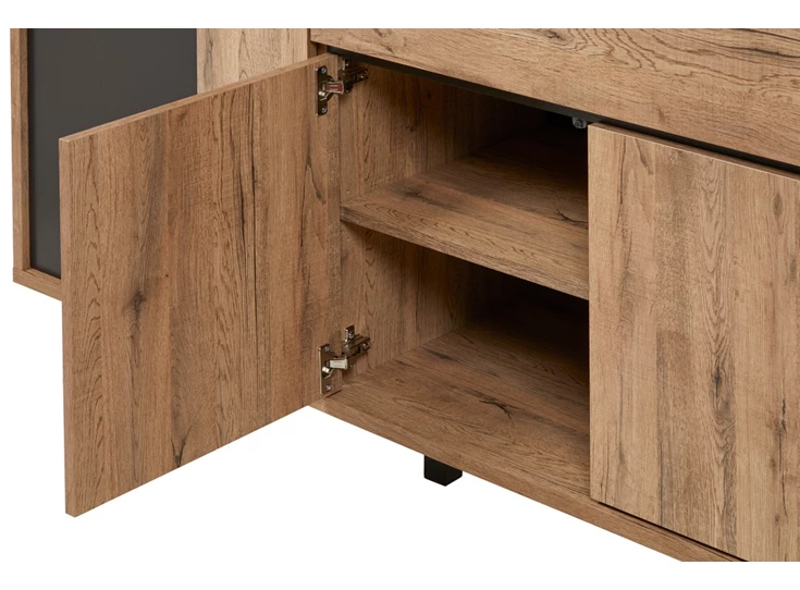 Phenix black bauwens trendy 4 deuren dressoir 1 lade industrieel scarlet oak