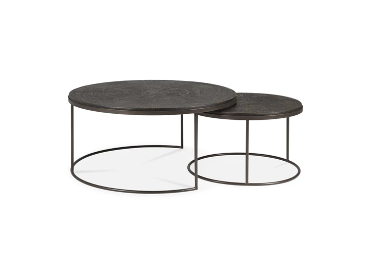 Front Salontafelset Slice Nesting Coffee Table Minerals Umber 25915 Ethnicraft