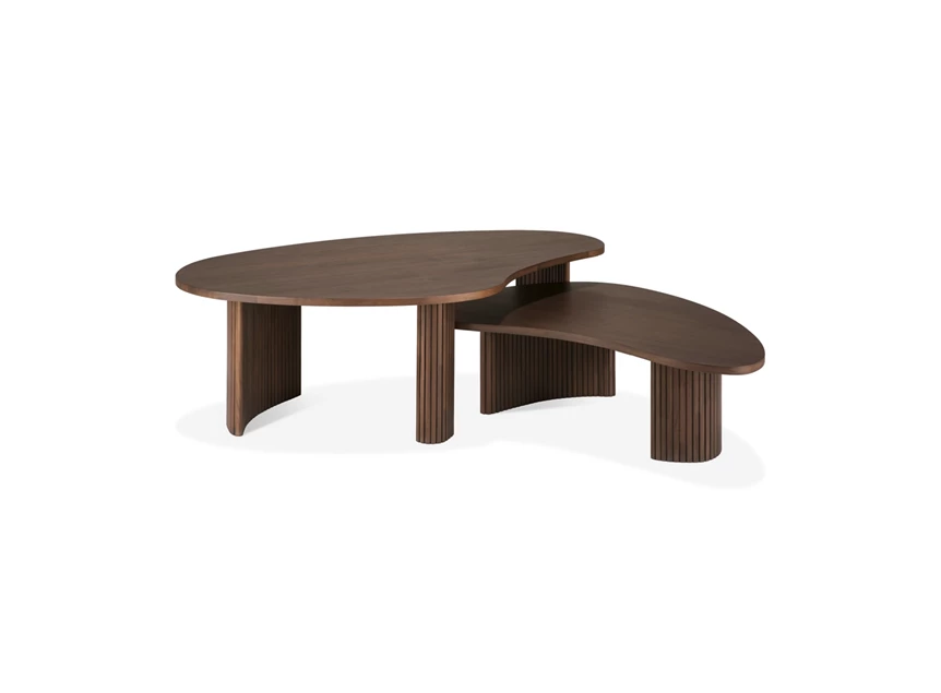 Set Salontafel Teak Boomerang Brown Coffee Table 10091 Ethnicraft